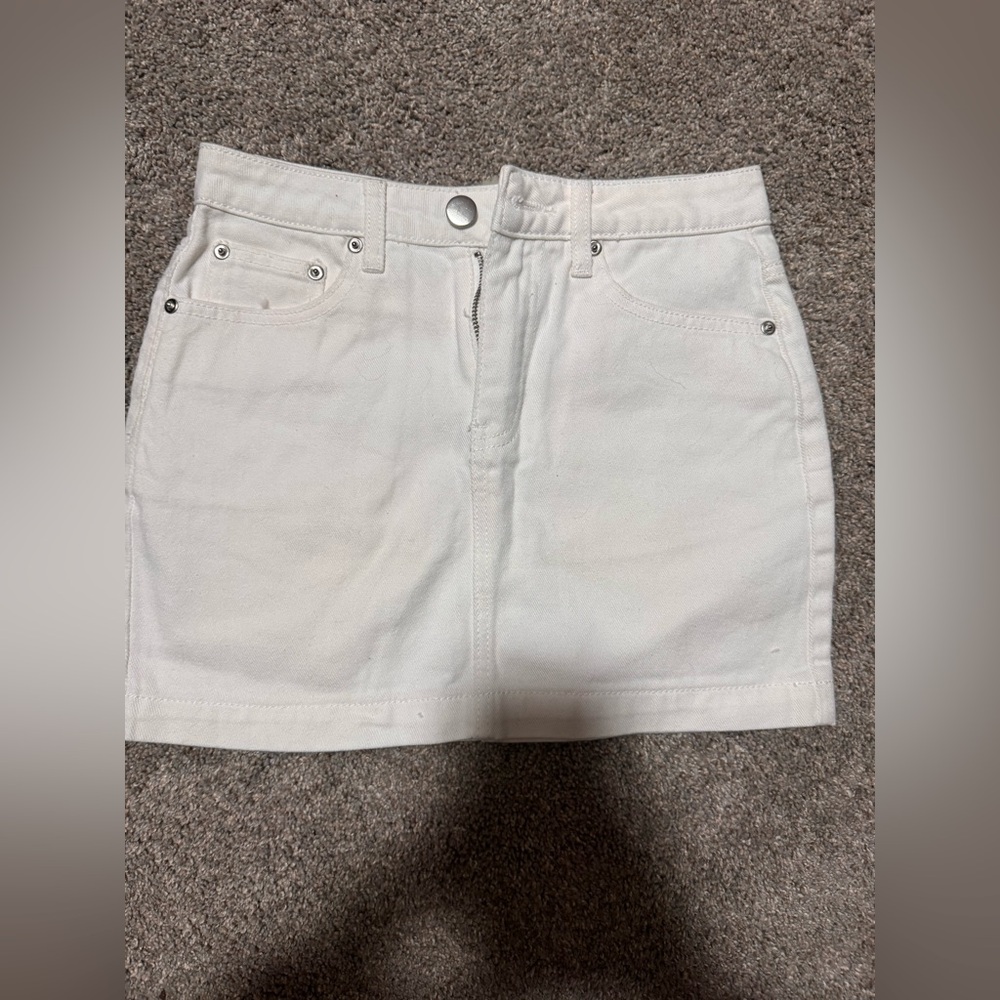Forever 21 White Denim Skirt
